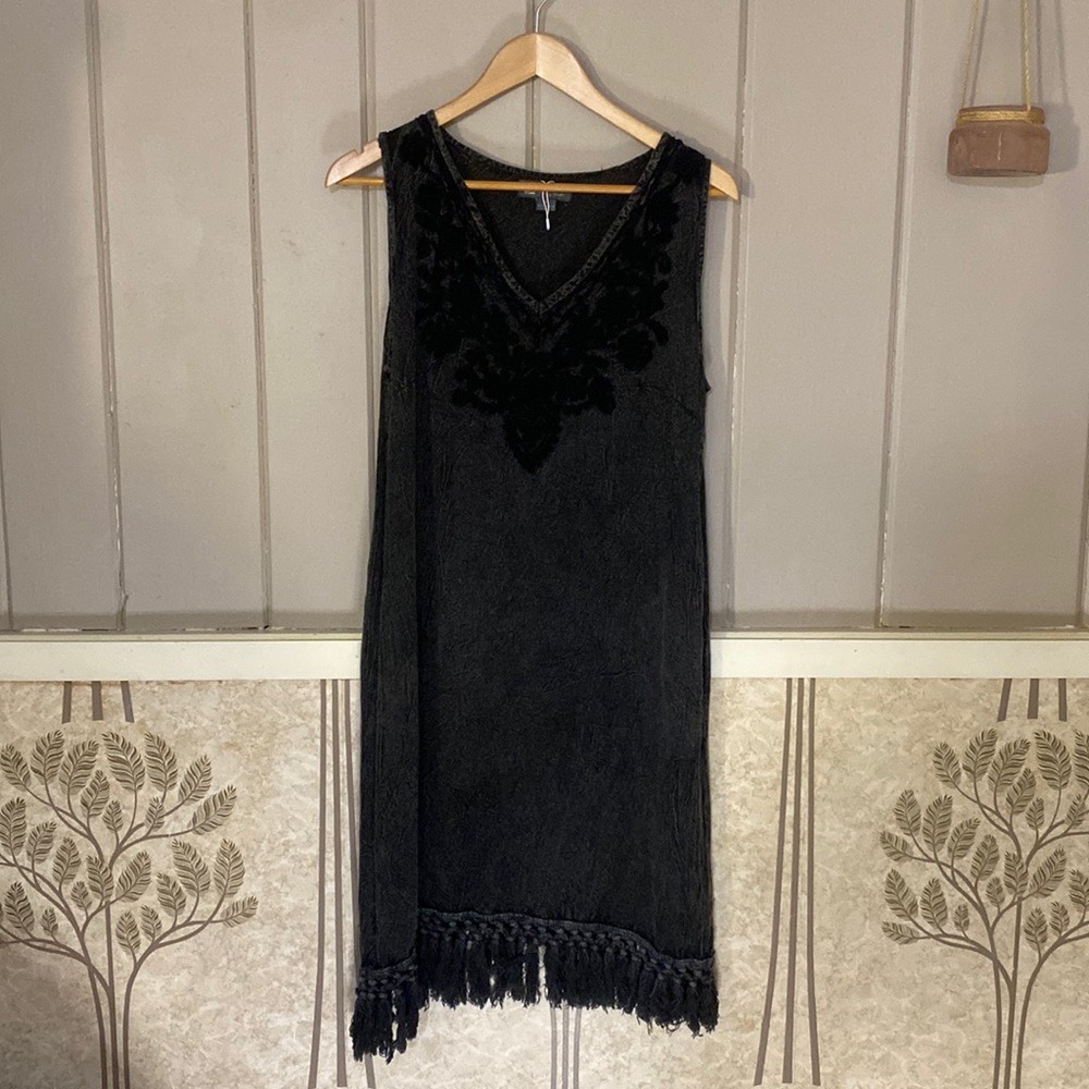 BEACH BY EXIST Indian made swim cover up with tassels NWOT L
